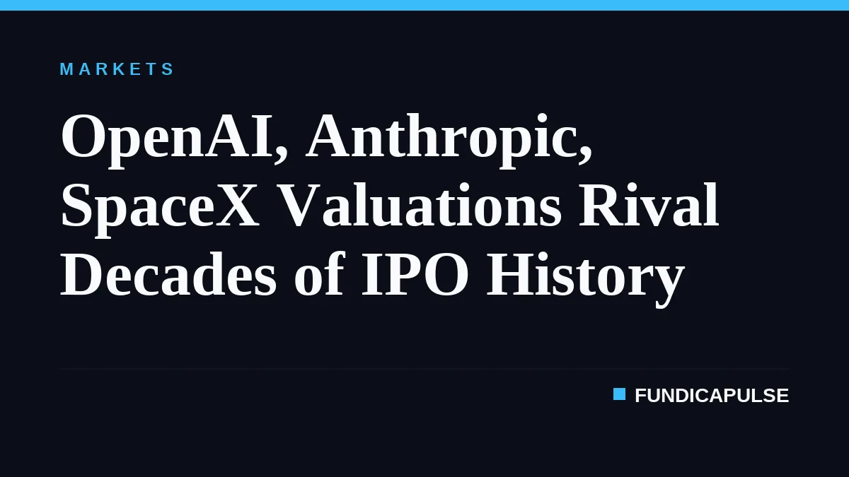 OpenAI, Anthropic, SpaceX Valuations Rival Decades of IPO History
