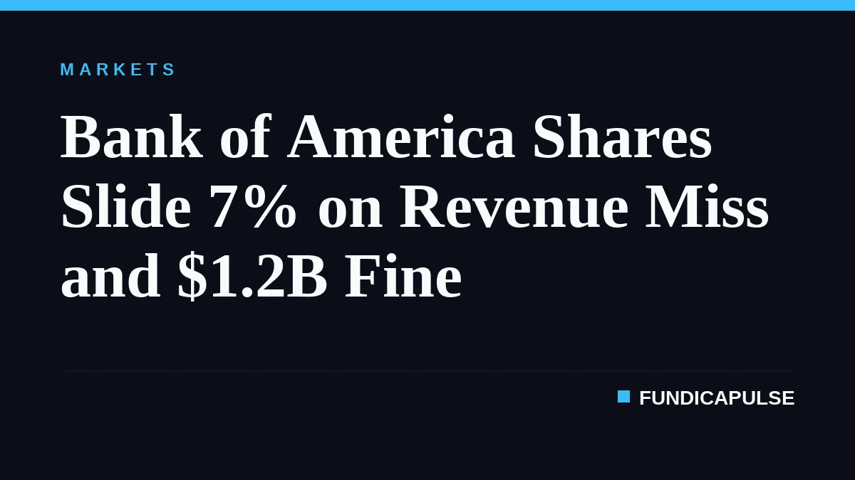 Bank of America Shares Slide 7% on Revenue Miss and $1.2B Fine