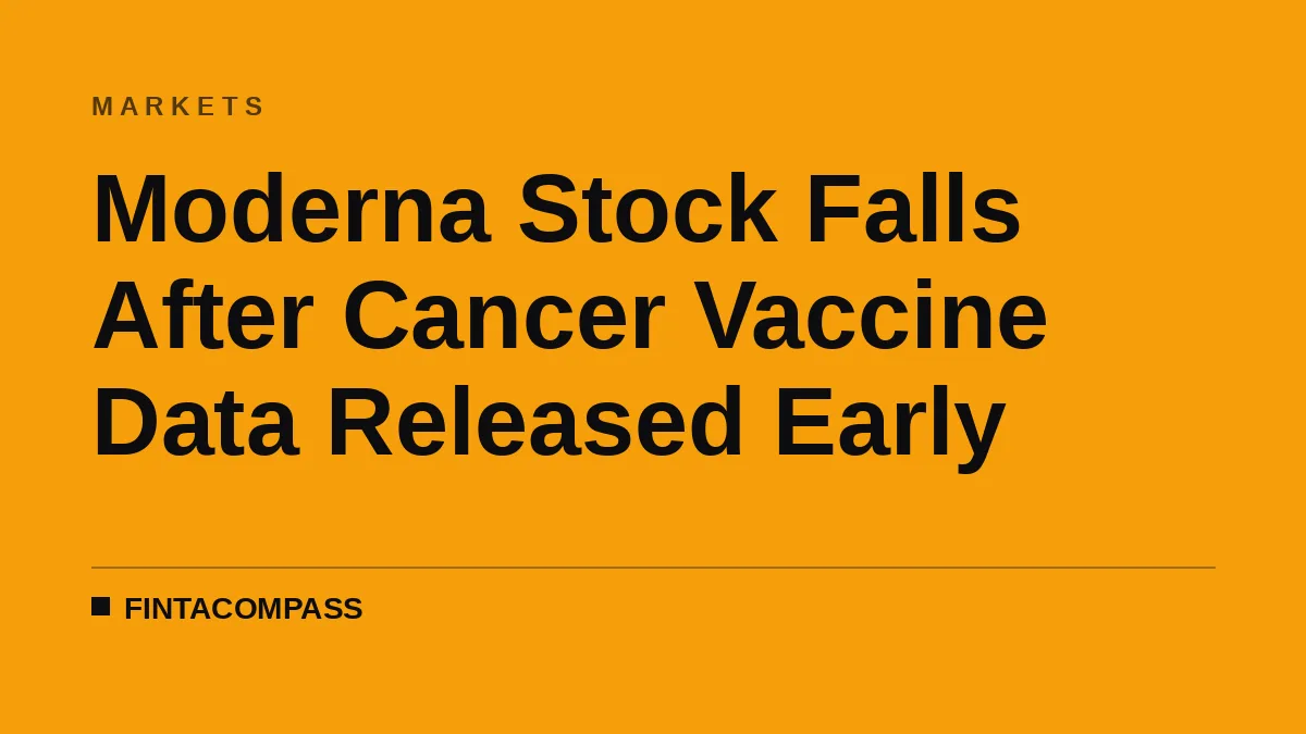 Moderna Stock Falls After Cancer Vaccine Data Released Early