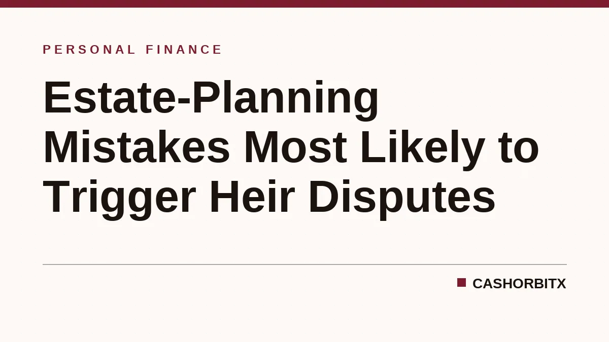 Estate-Planning Mistakes Most Likely to Trigger Heir Disputes