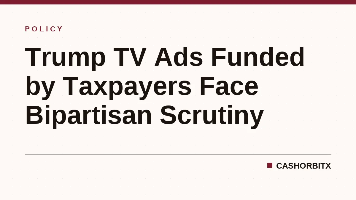 Trump TV Ads Funded by Taxpayers Face Bipartisan Scrutiny