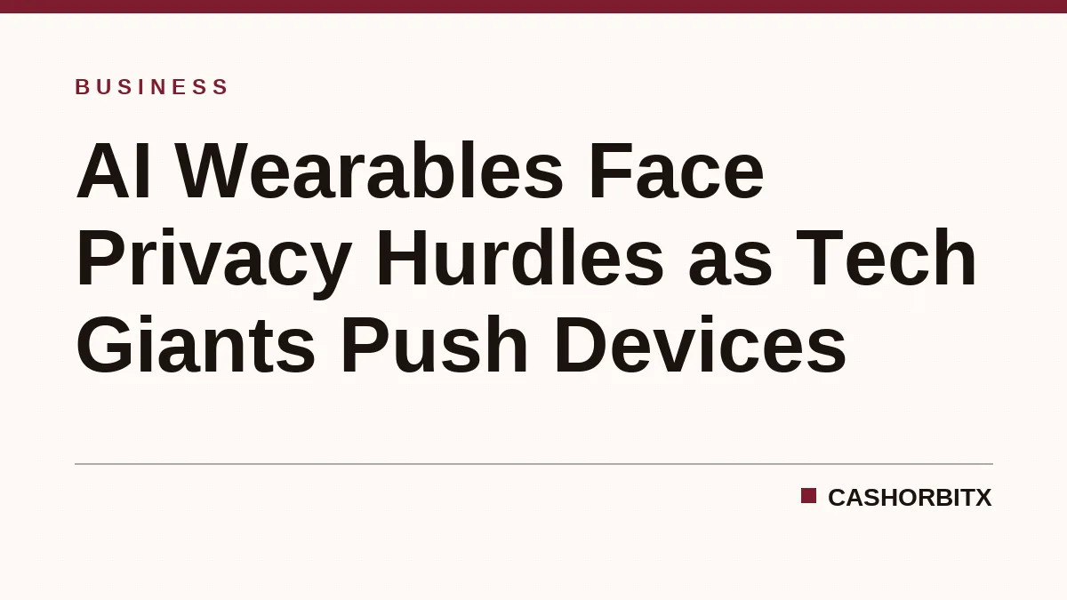 AI Wearables Hit Privacy Hurdles as Big Tech Pushes Forward