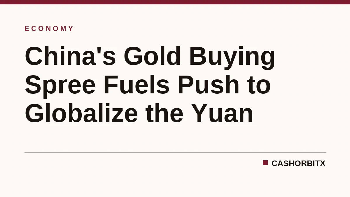 China's Gold Buying Spree Fuels Push to Globalize the Yuan