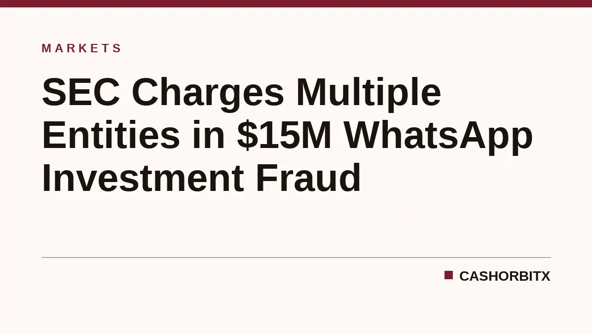 SEC Charges Multiple Entities in $15M WhatsApp Investment Fraud