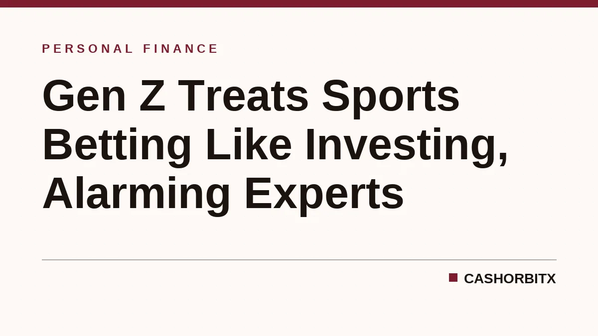 Gen Z Turns to Sports Betting as Investing, Raising Alarms