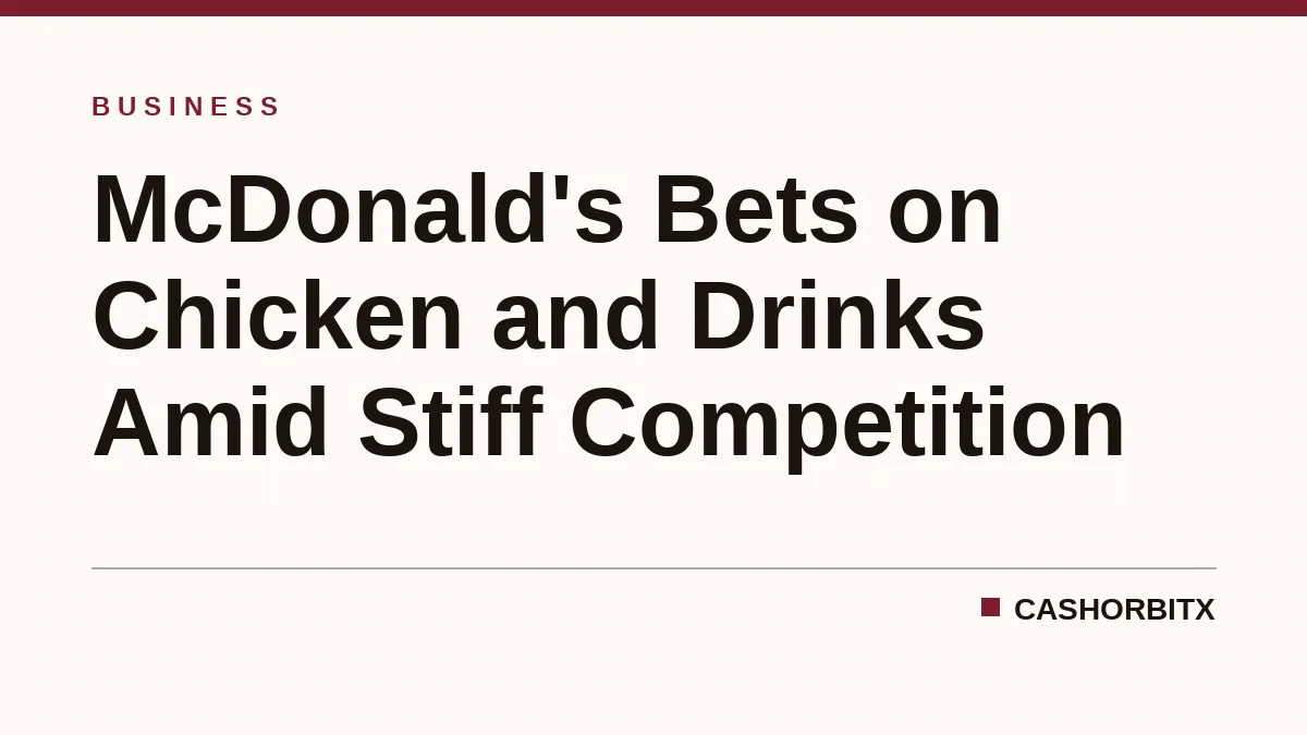 McDonald's Bets on Chicken and Drinks Amid Stiff Competition