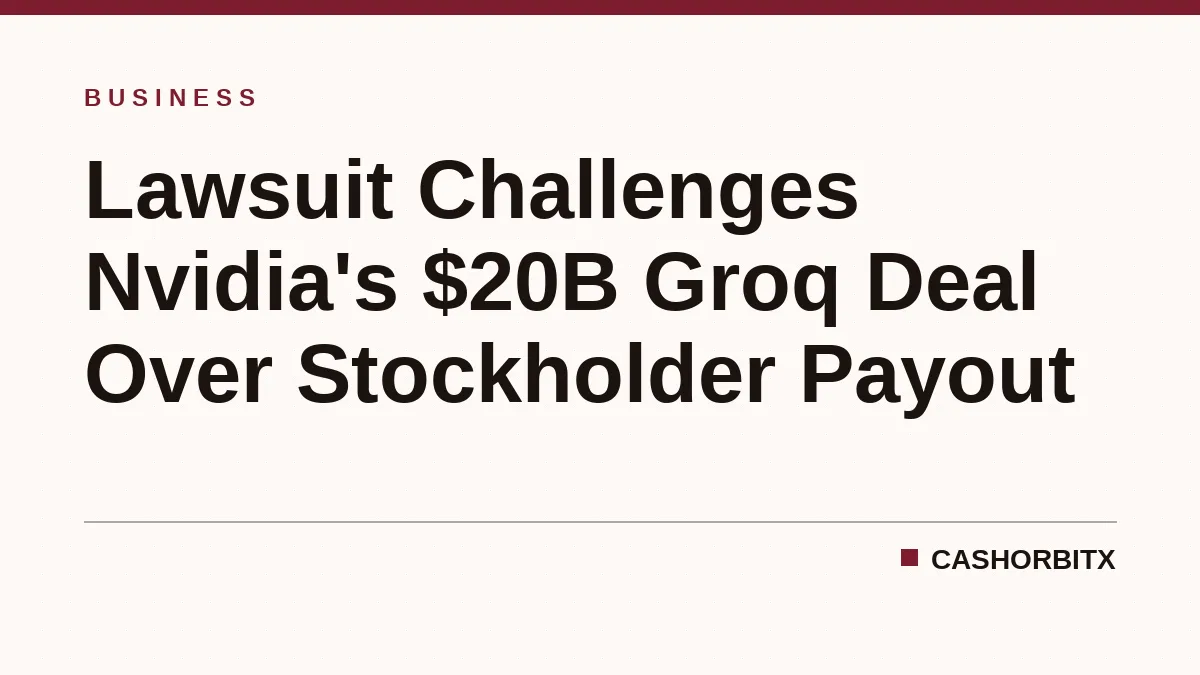 Lawsuit Challenges Nvidia's $20B Groq Deal Over Stockholder Payout