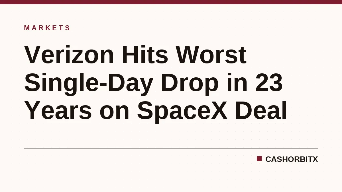 Verizon Hits Worst Single-Day Drop in 23 Years on SpaceX Deal