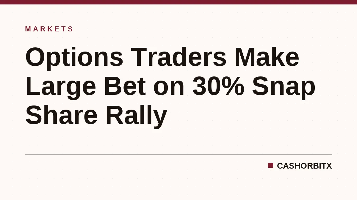 Options Traders Make Large Bet on 30% Snap Share Rally