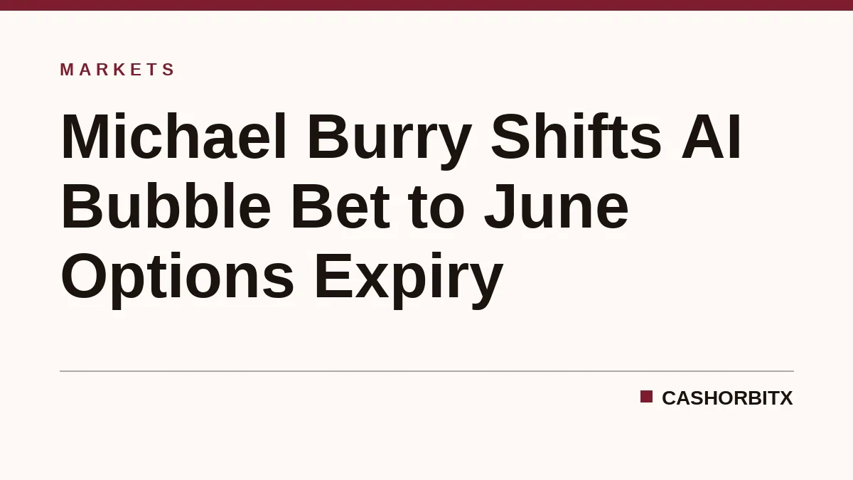 Michael Burry Shifts AI Bubble Bet to June Options Expiry