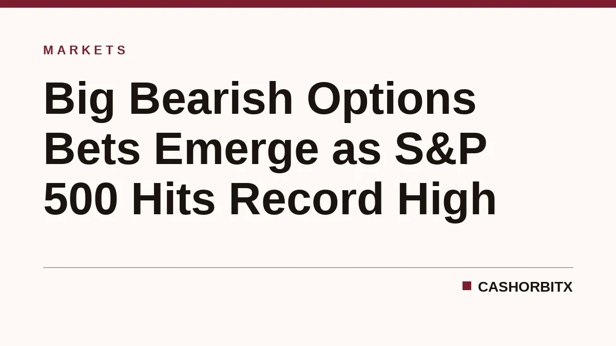 Big Bearish Options Bets Emerge as S&P 500 Hits Record High