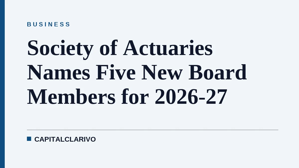Society of Actuaries Names Five New Board Members for 2026-27