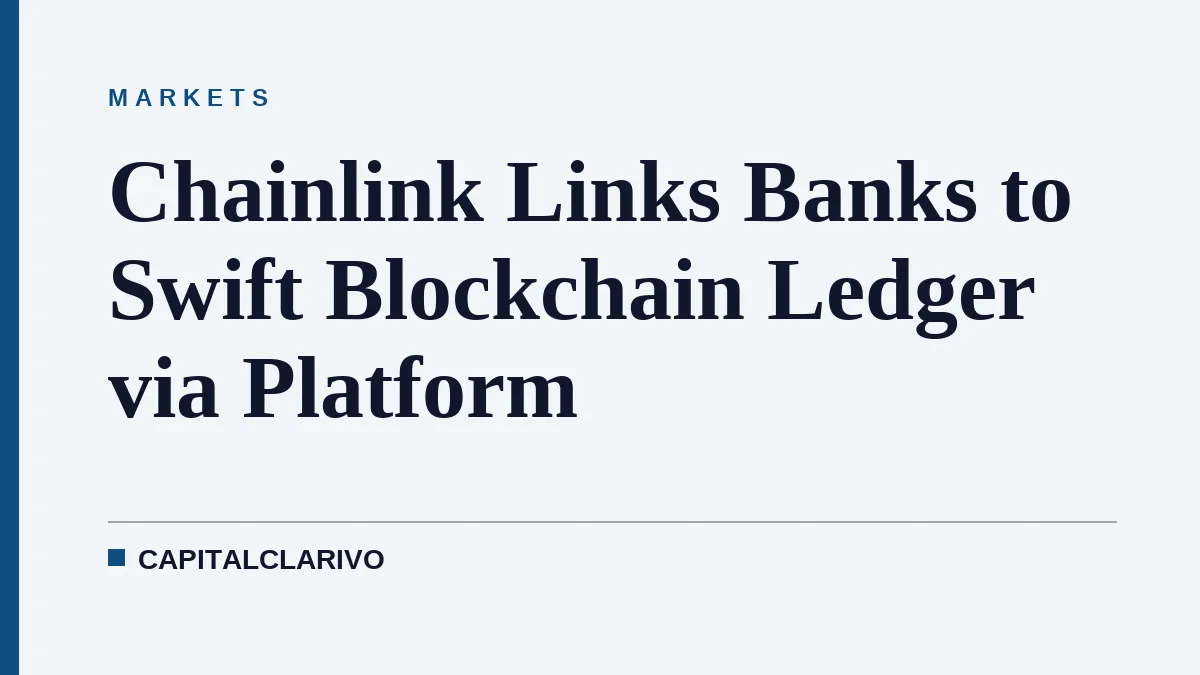 Chainlink Links Banks to Swift Blockchain Ledger via Platform