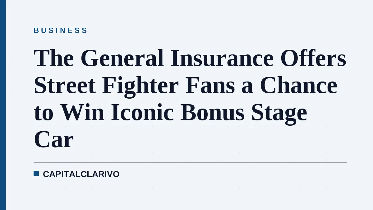 The General Insurance Offers Street Fighter Fans a Chance to Win Iconic Bonus Stage Car