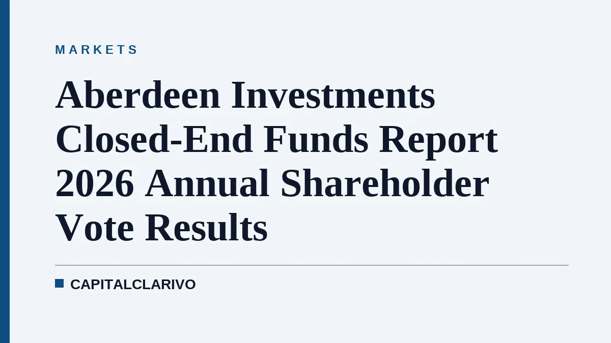 Aberdeen Investments Closed-End Funds Report 2026 Annual Shareholder Vote Results
