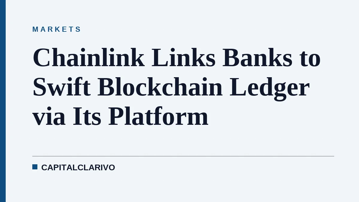 Chainlink Links Banks to Swift Blockchain Ledger via Its Platform
