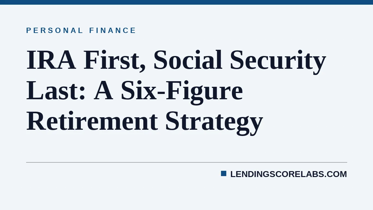 IRA First, Social Security Last: A Six-Figure Retirement Strategy