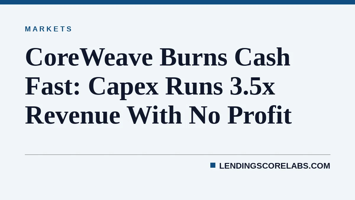 CoreWeave Burns Cash Fast: Capex Runs 3.5x Revenue With No Profit