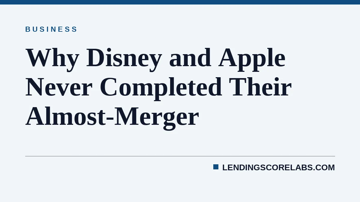 Why Disney and Apple Never Completed Their Almost-Merger