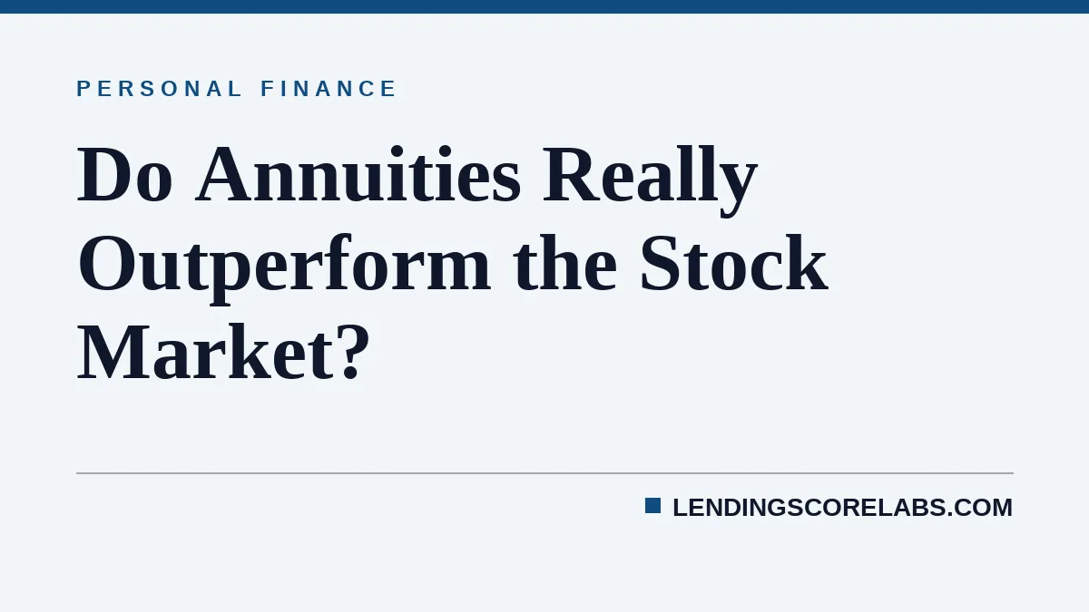 Do Annuities Really Outperform the Stock Market?