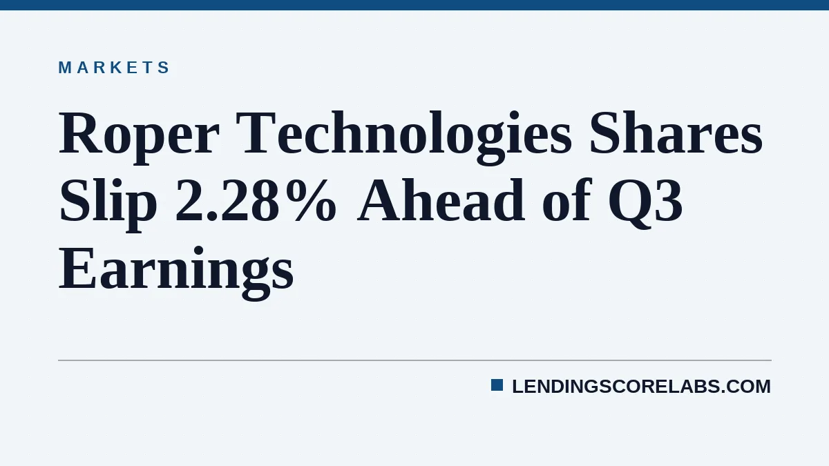 Roper Technologies Shares Slip 2.28% Ahead of Q3 Earnings