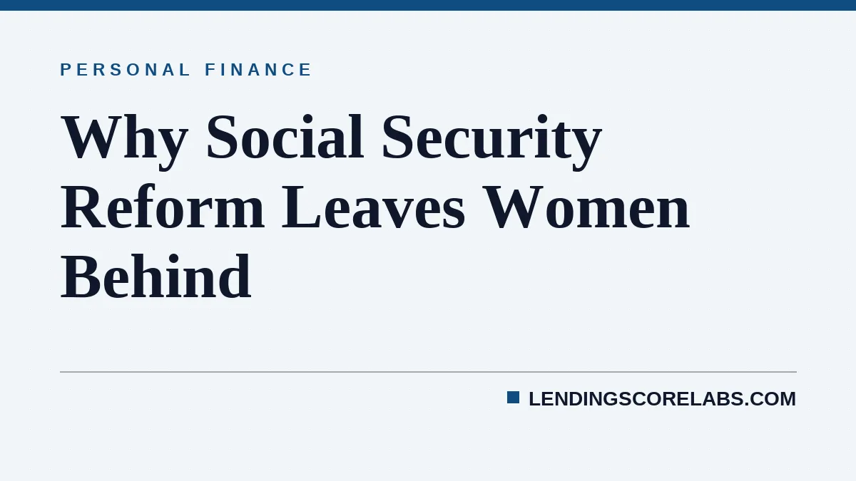 Why Social Security Reform Leaves Women Behind