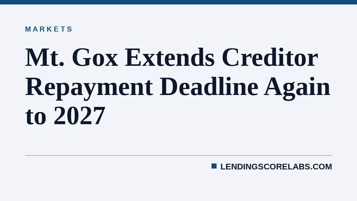 Mt. Gox Extends Creditor Repayment Deadline Again to 2027