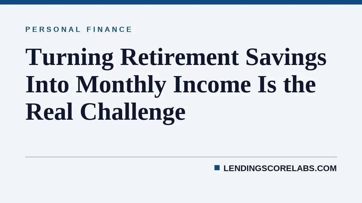 Turning Retirement Savings Into Monthly Income Is the Real Challenge