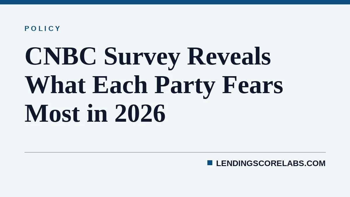 CNBC Survey Reveals What Each Party Fears Most in 2026