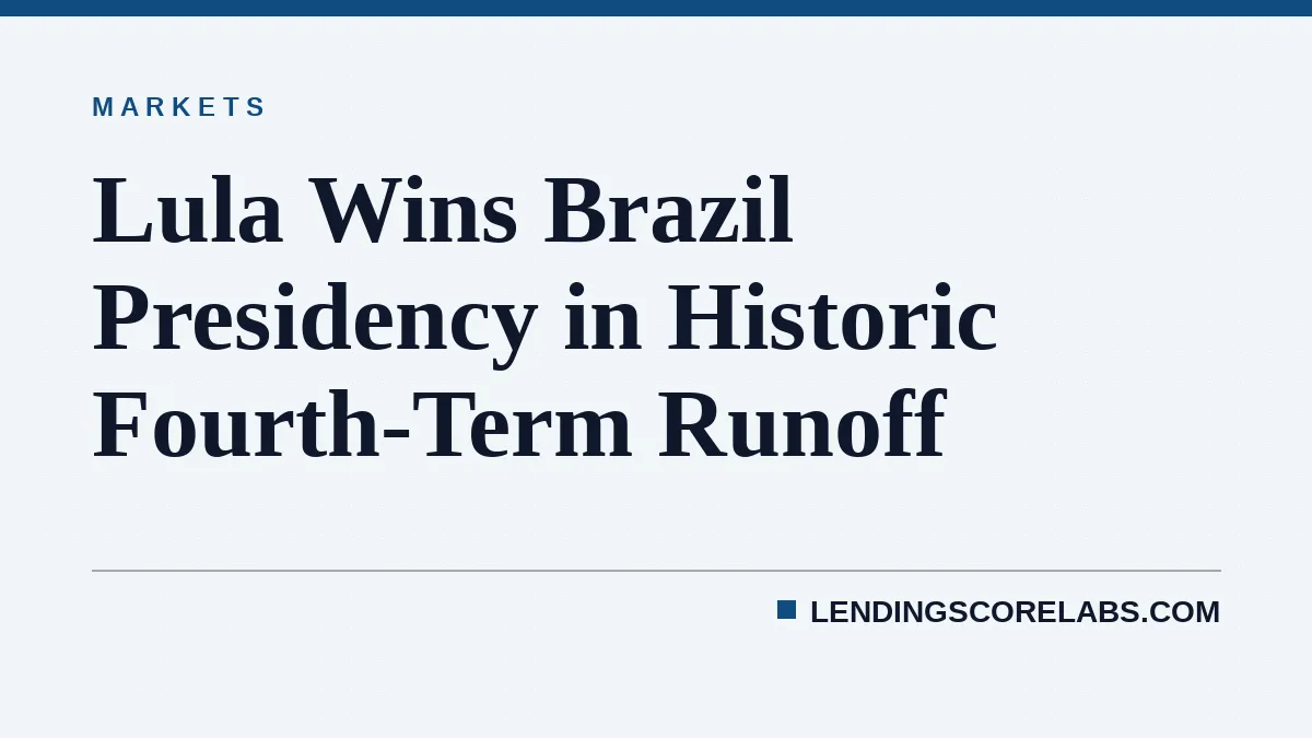 Lula Wins Brazil Presidency in Historic Fourth-Term Runoff