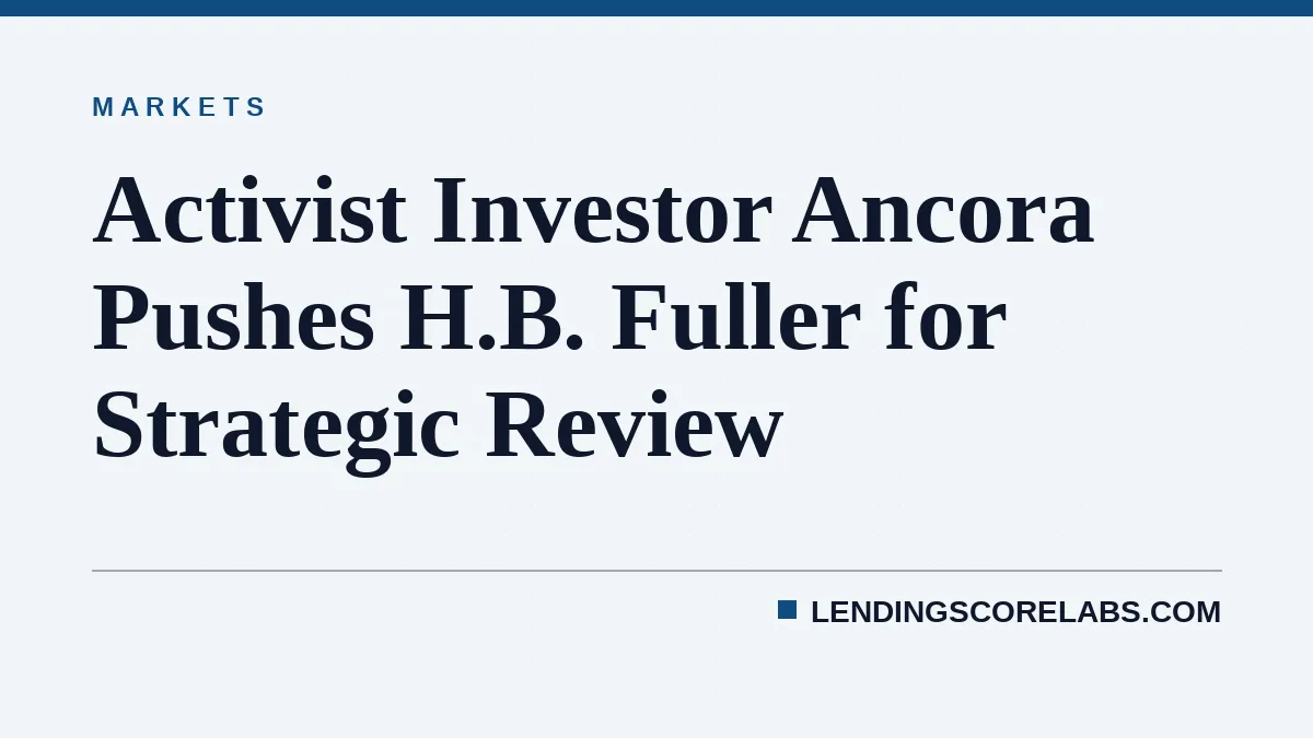Activist Investor Ancora Pushes H.B. Fuller for Strategic Review