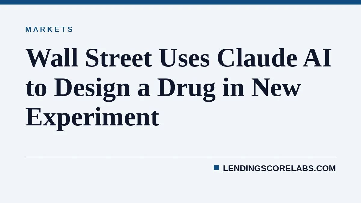Wall Street Uses Claude AI to Design a Drug in New Experiment