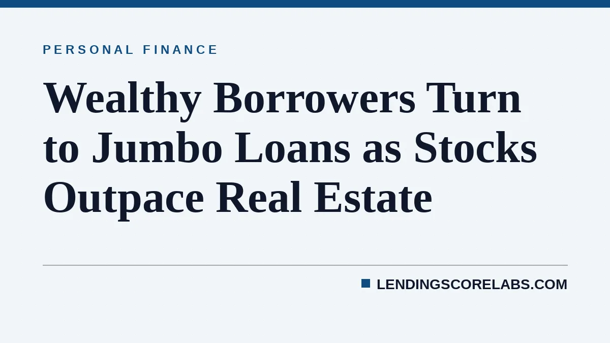 Wealthy Borrowers Turn to Jumbo Loans as Stocks Outpace Real Estate