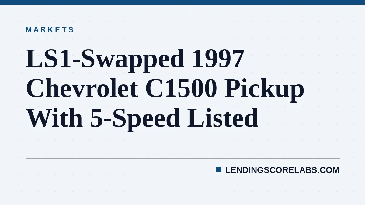 LS1-Swapped 1997 Chevrolet C1500 Pickup With 5-Speed Listed
