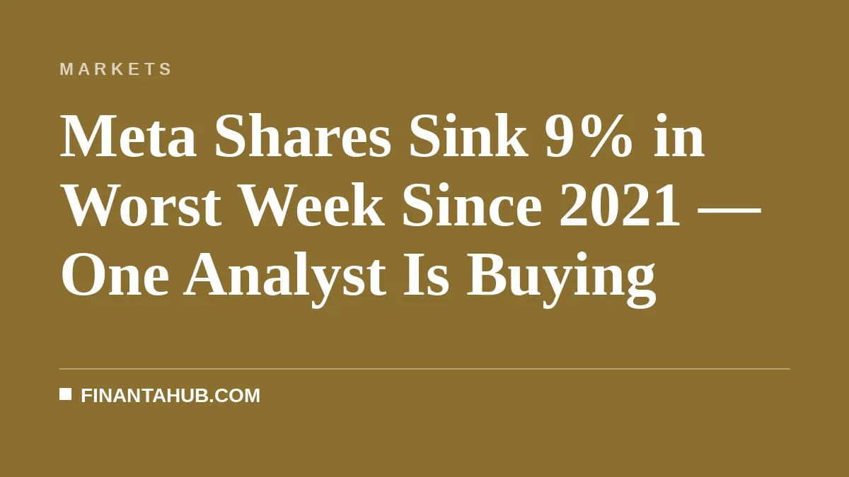 Meta Shares Sink 9% in Worst Week Since 2021 — One Analyst Is Buying