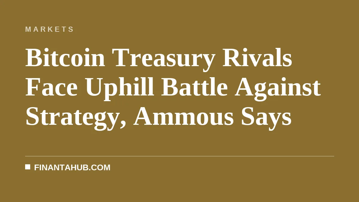 Bitcoin Treasury Rivals Face Uphill Battle Against Strategy, Ammous Says