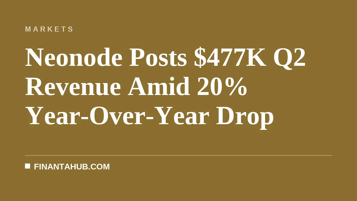 Neonode Posts $477K Q2 Revenue Amid 20% Year-Over-Year Drop