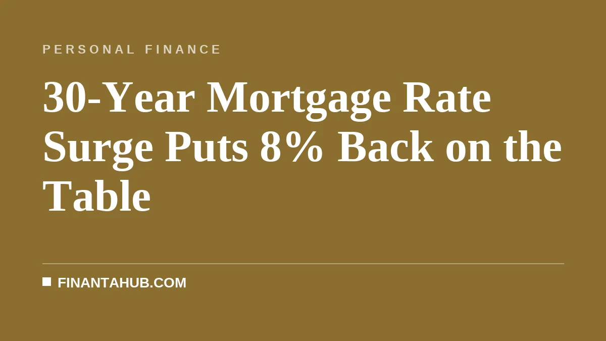 30-Year Mortgage Rate Surge Puts 8% Back on the Table
