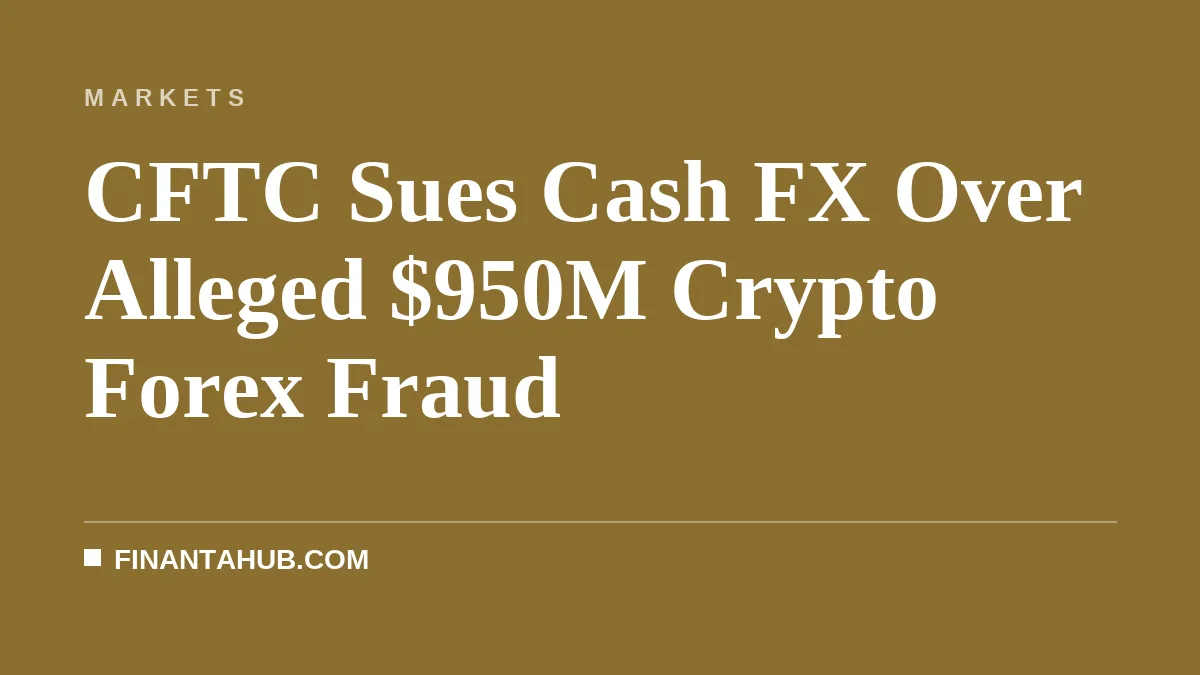 CFTC Sues Cash FX Over Alleged $950M Crypto Forex Fraud