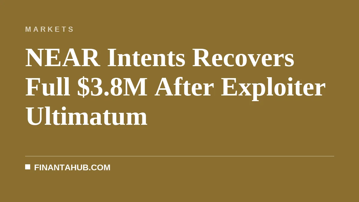 NEAR Intents Recovers Full $3.8M After Exploiter Ultimatum