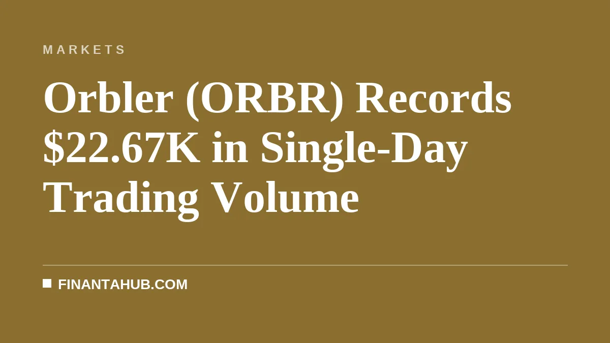 Orbler (ORBR) Records $22.67K in Single-Day Trading Volume