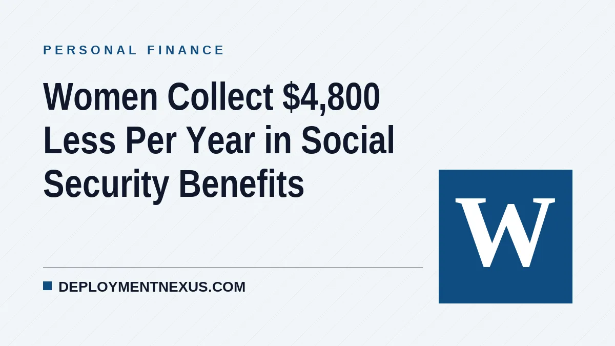 Women Collect $4,800 Less Per Year in Social Security Benefits