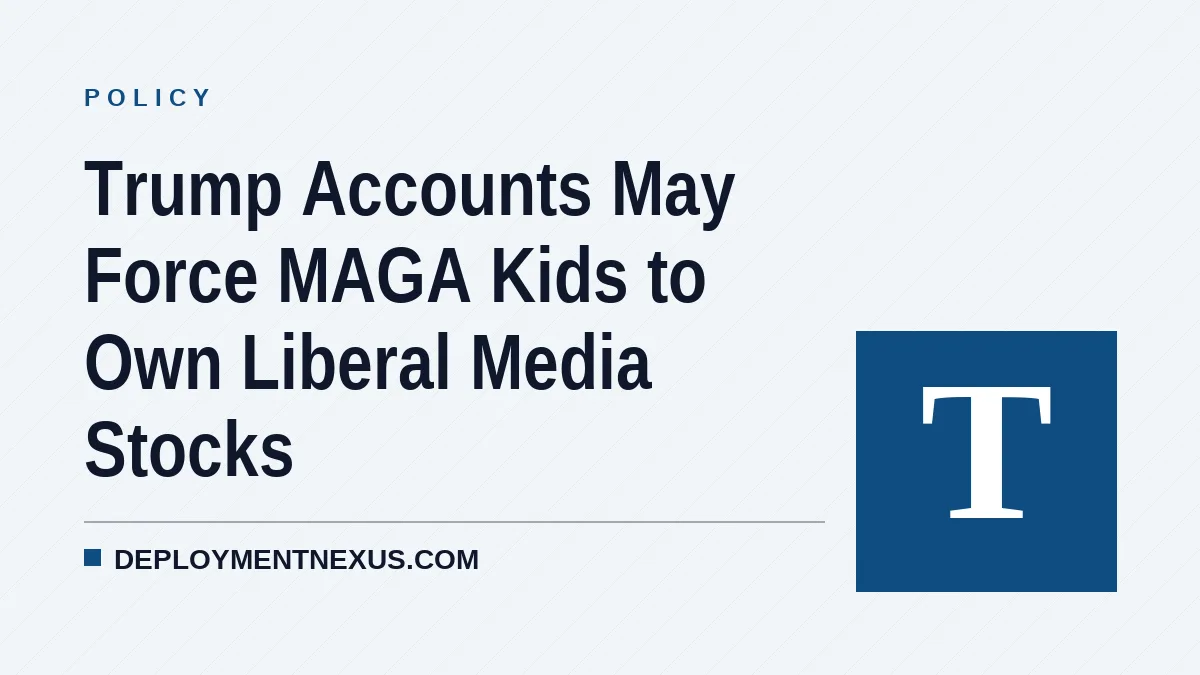 Trump Accounts May Force MAGA Kids to Own Liberal Media Stocks