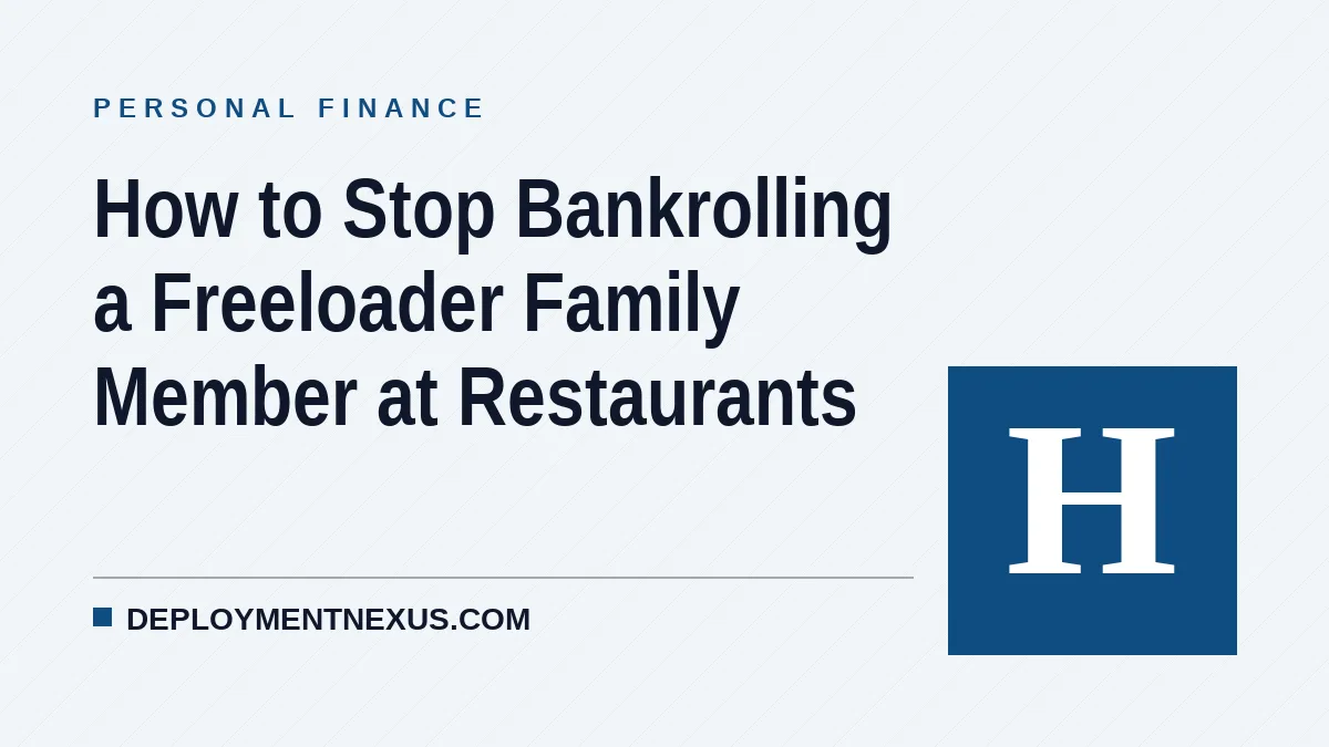How to Stop Bankrolling a Freeloader Family Member at Restaurants