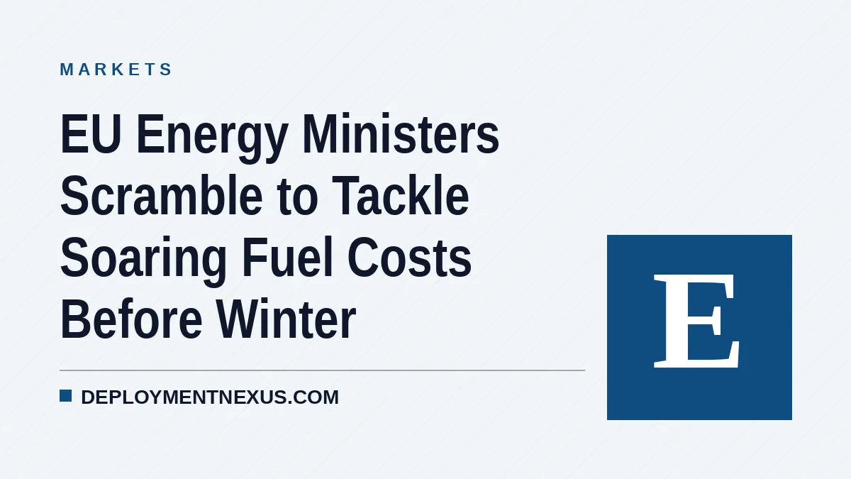 EU Energy Ministers Scramble to Tackle Soaring Fuel Costs Before Winter