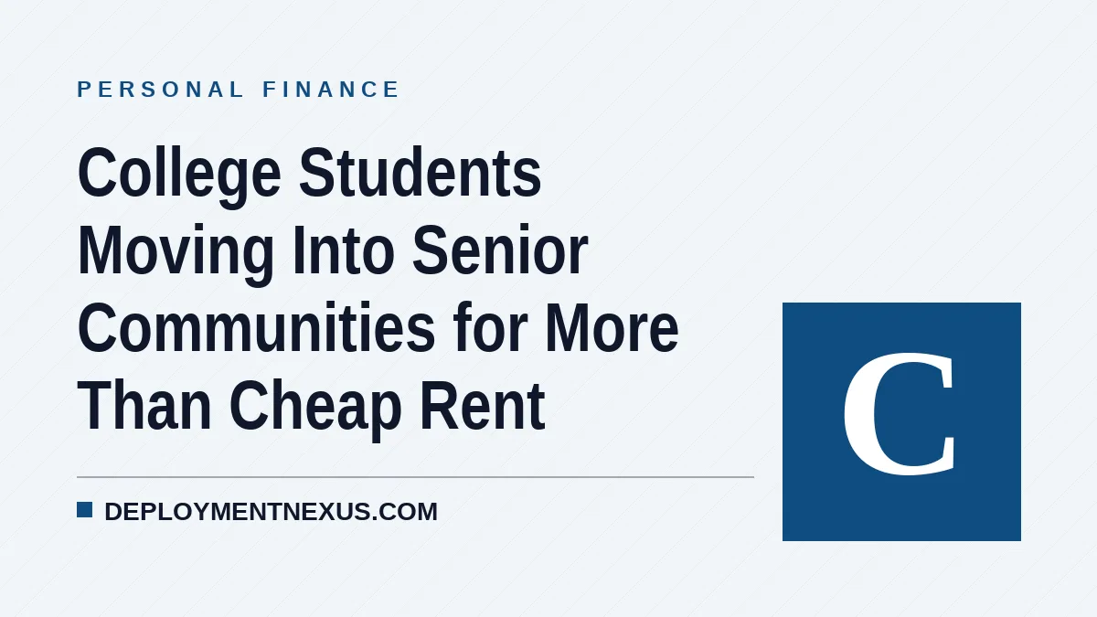 College Students Moving Into Senior Communities for More Than Cheap Rent