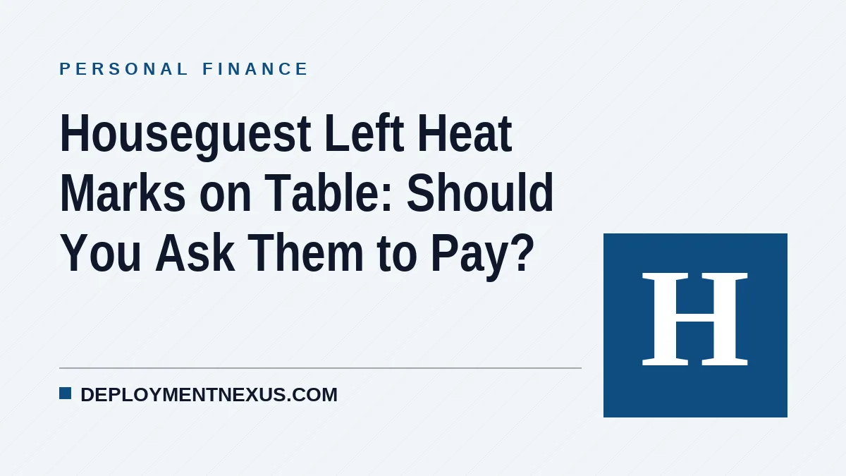 Houseguest Left Heat Marks on Table: Should You Ask Them to Pay?