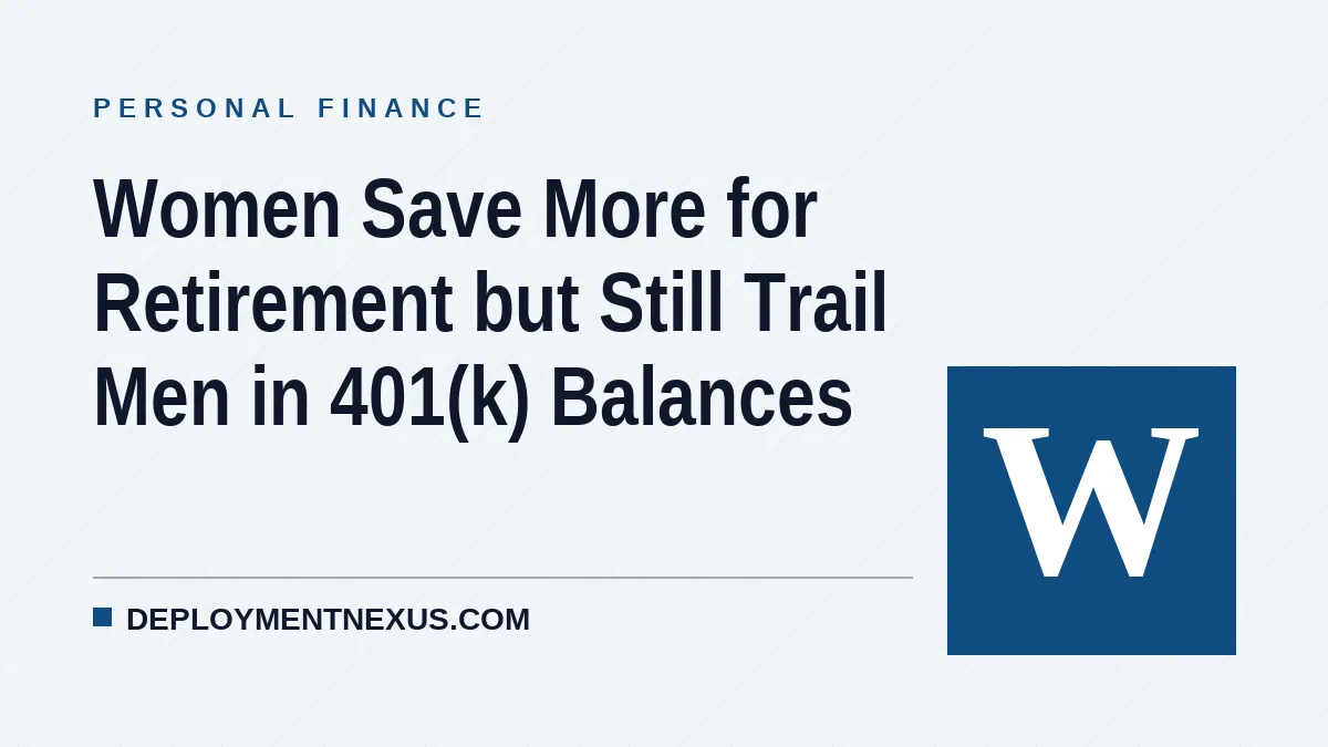 Women Save More for Retirement but Still Trail Men in 401(k) Balances