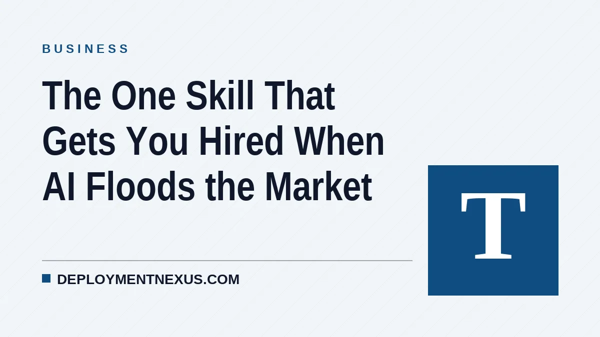 The One Skill That Gets You Hired When AI Floods the Market