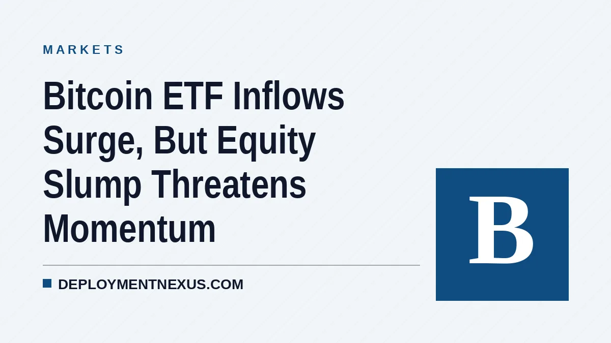 Bitcoin ETF Inflows Surge, But Equity Slump Threatens Momentum